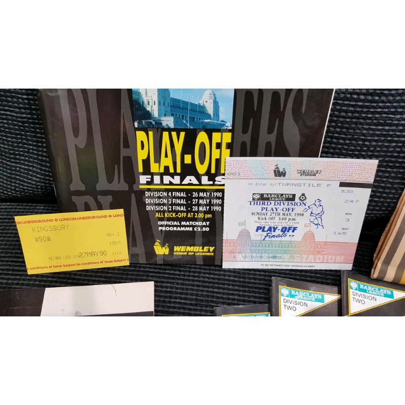 Notts County football programmes and Wembley ticket