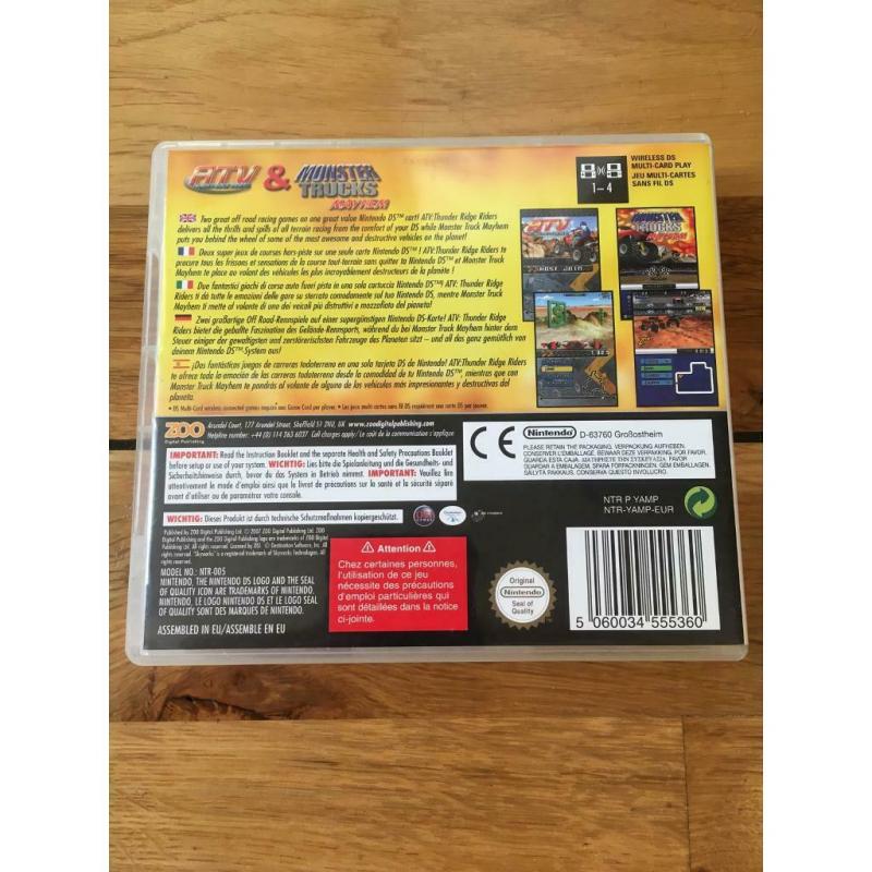 NINTENDO DS 2 in 1 games ATV & MONSTER TRUCKS MAYHEM