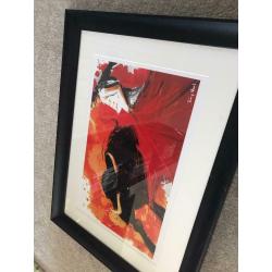 Bull Artwork in Frame by Tony Neal