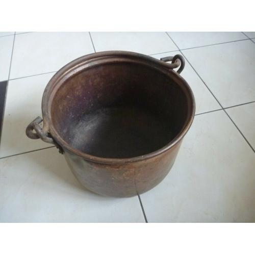 Vintage Solid Heavy Copper cooking cauldron,
