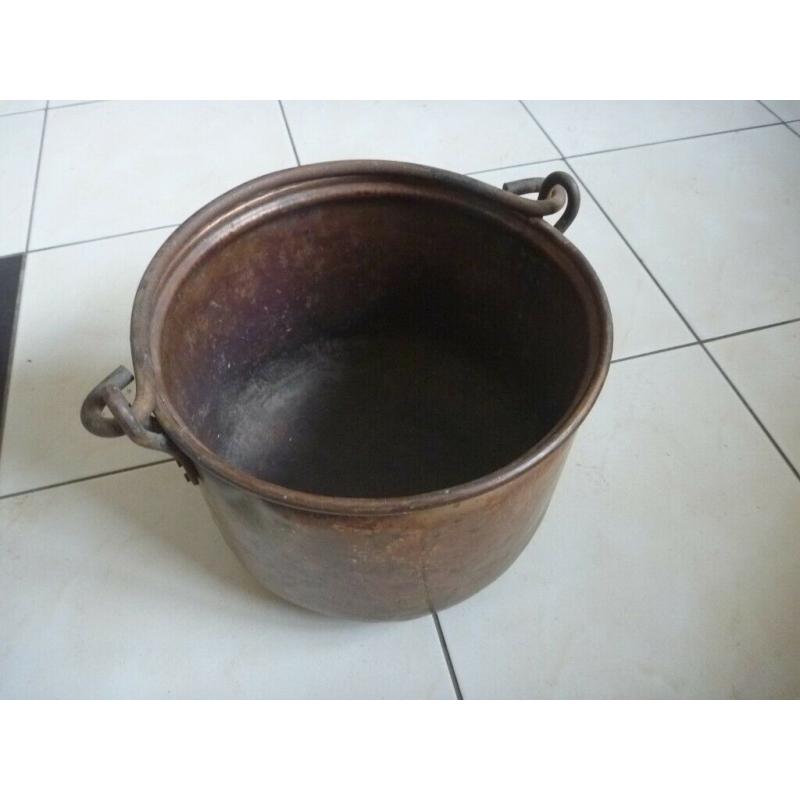 Vintage Solid Heavy Copper cooking cauldron,