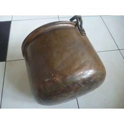 Vintage Solid Heavy Copper cooking cauldron,