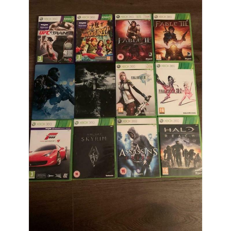 Collection of 12 Xbox 360 games for sale