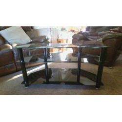 TV Stand large Glass and black