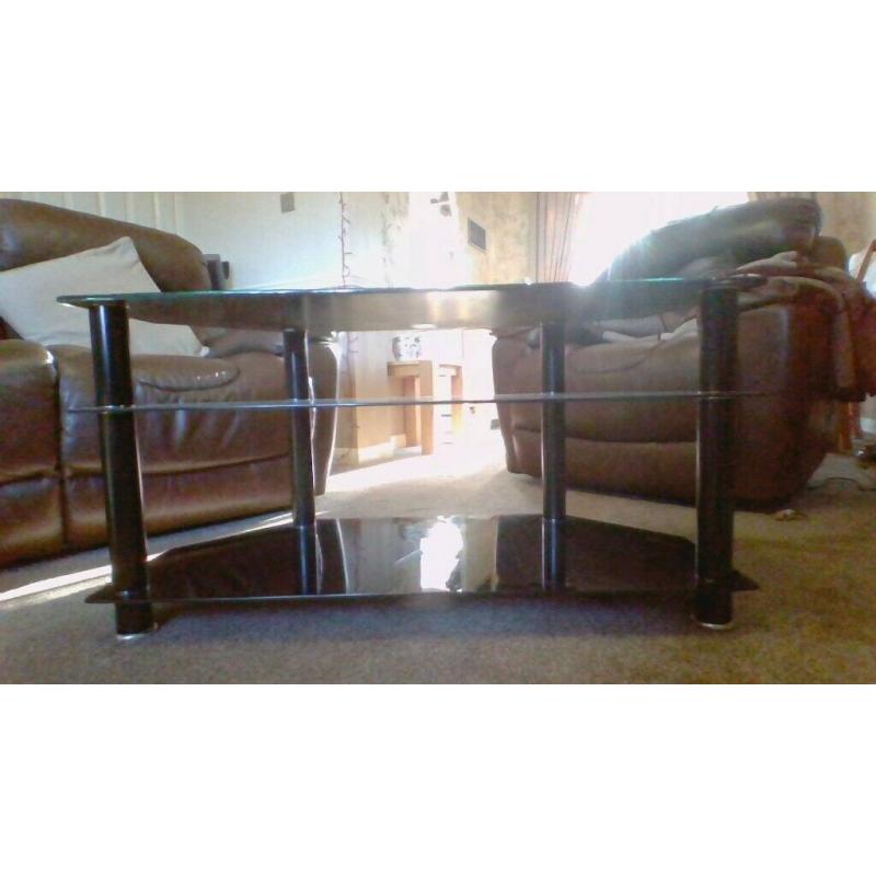 TV Stand large Glass and black