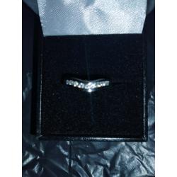 Platinum and diamond wishbone ring reduced price ?800 to ?500
