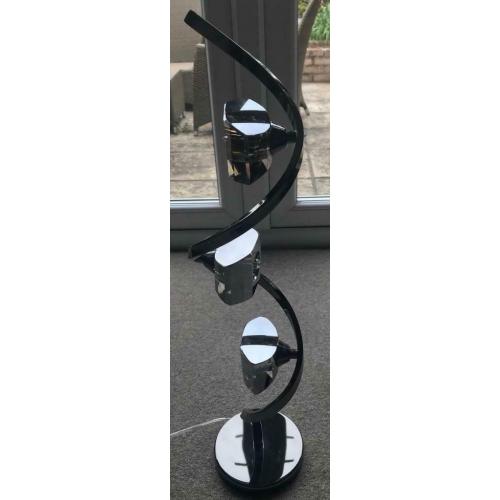 Polished ?Bronze? & Glass Table Lamp