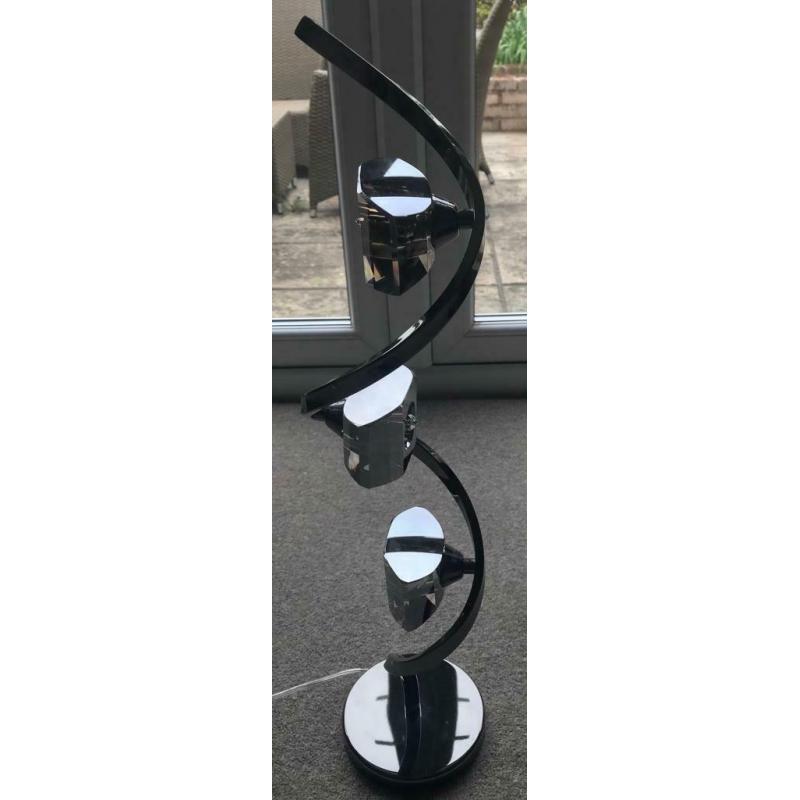 Polished ?Bronze? & Glass Table Lamp