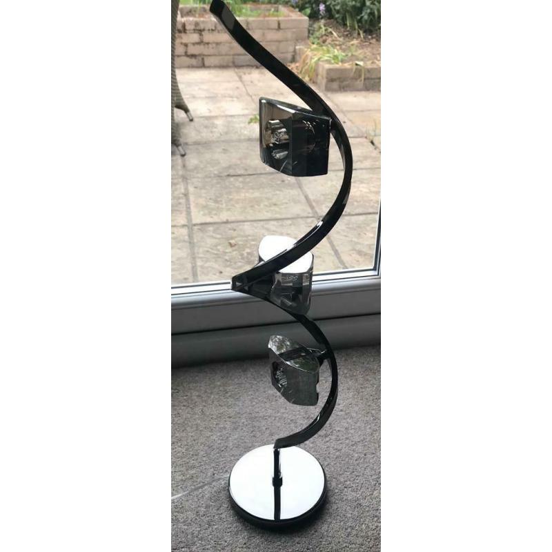 Polished ?Bronze? & Glass Table Lamp
