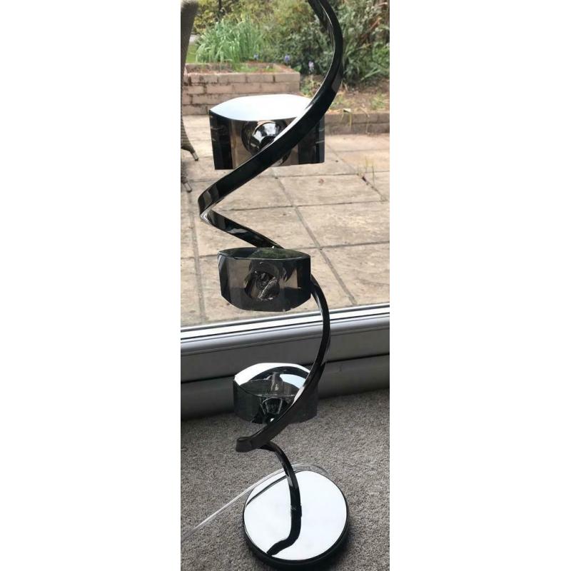 Polished ?Bronze? & Glass Table Lamp