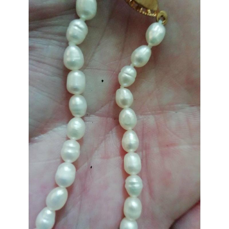 Natural Saltwater Pearls Necklace And Bracelet Set