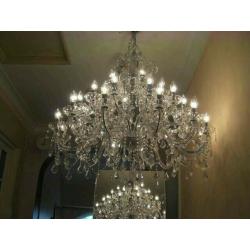 30-arm, 3-tier crystal chandelier, absolutely massive