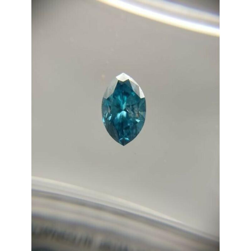 Diamond Fancy Deep Greenish Blue Marquise cut