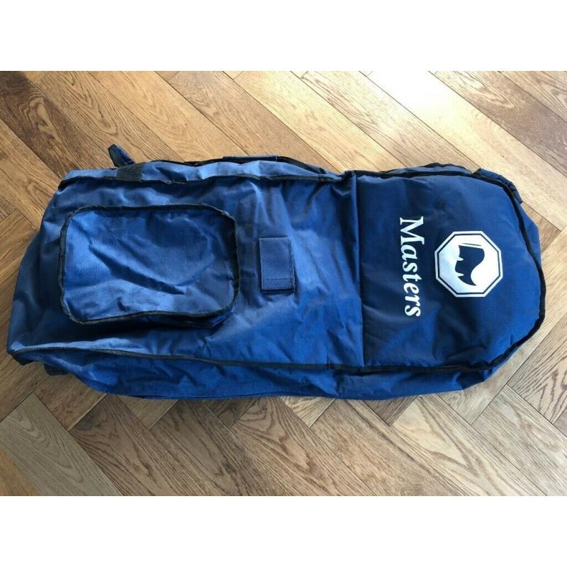 Full size travel Flight Golf Bag in Blue with wheels. VGC