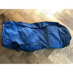 Full size travel Flight Golf Bag in Blue with wheels. VGC