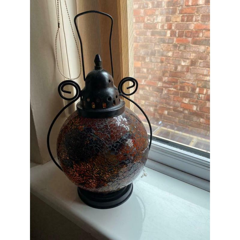 lantern candle bronze mosaic