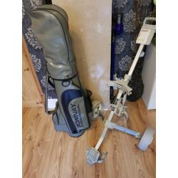 Golf club set and trolley