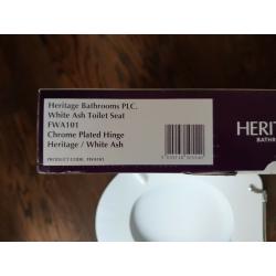 Heritage White Ash Standard brand new WC Seat and Cover with Chrome Hinge FWA101.