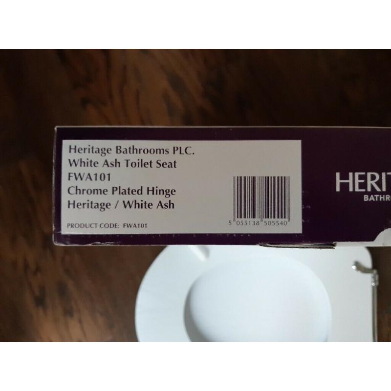 Heritage White Ash Standard brand new WC Seat and Cover with Chrome Hinge FWA101.
