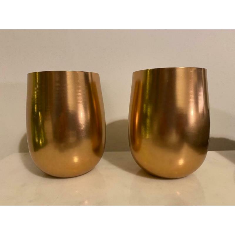 Two copper cups / planters