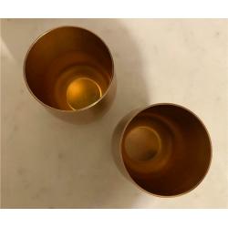 Two copper cups / planters