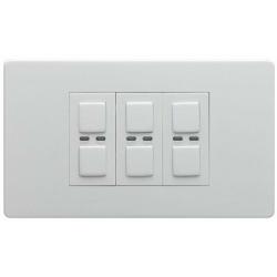 Lightwave 3 Gang smart Master Light Dimmer Switch - White