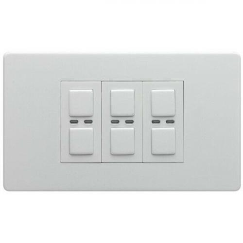 Lightwave 3 Gang smart Master Light Dimmer Switch - White