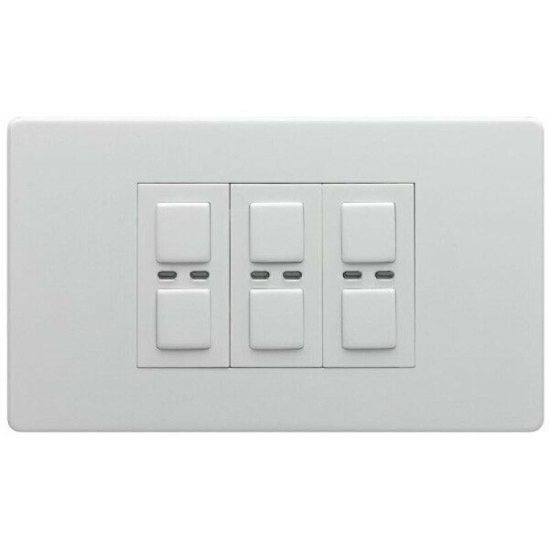 Lightwave 3 Gang smart Master Light Dimmer Switch - White