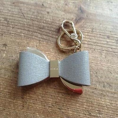 GENUINE DESIGNER FURLA ITALY BOW HANDBAG CHARM, GREY KEY AS NEW