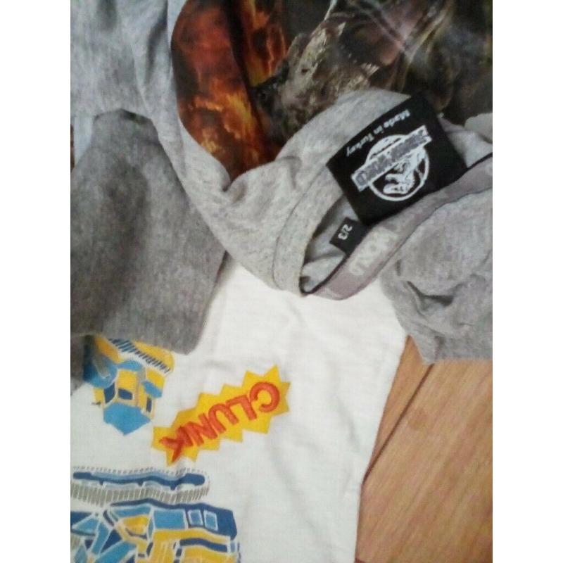 Boys dinosaur t-shirts and long sleeved construction top 2\3 years