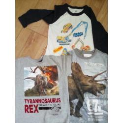 Boys dinosaur t-shirts and long sleeved construction top 2\3 years